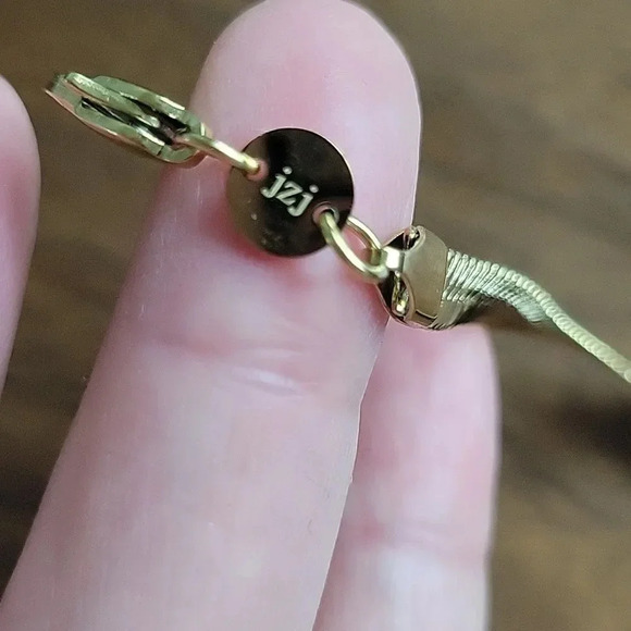 Jennifer Zeuner Flat Hamilton Necklace Gold Plated Designer Revolve Boho Vermeil - Picture 4 of 5